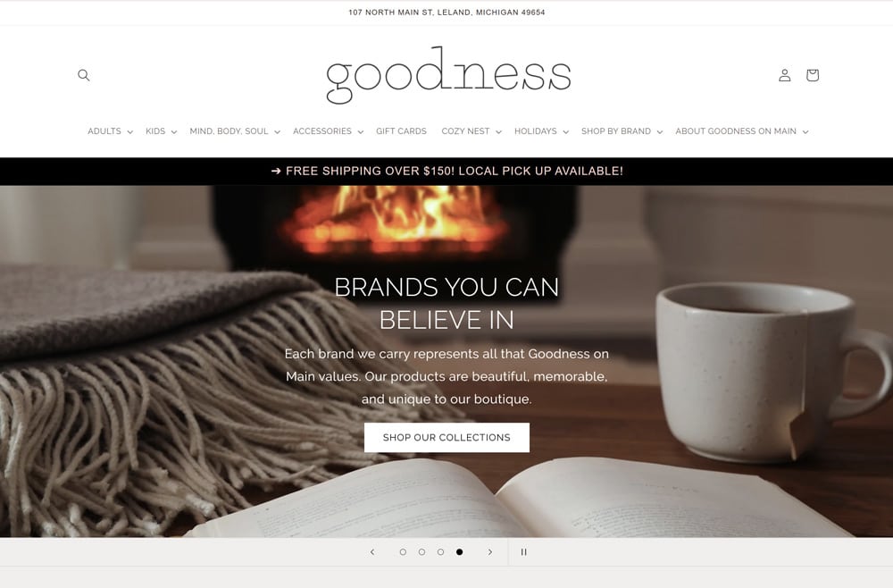 WEBSITE - GOODNESS ON MAIN  -  VIEW LIVE SITE