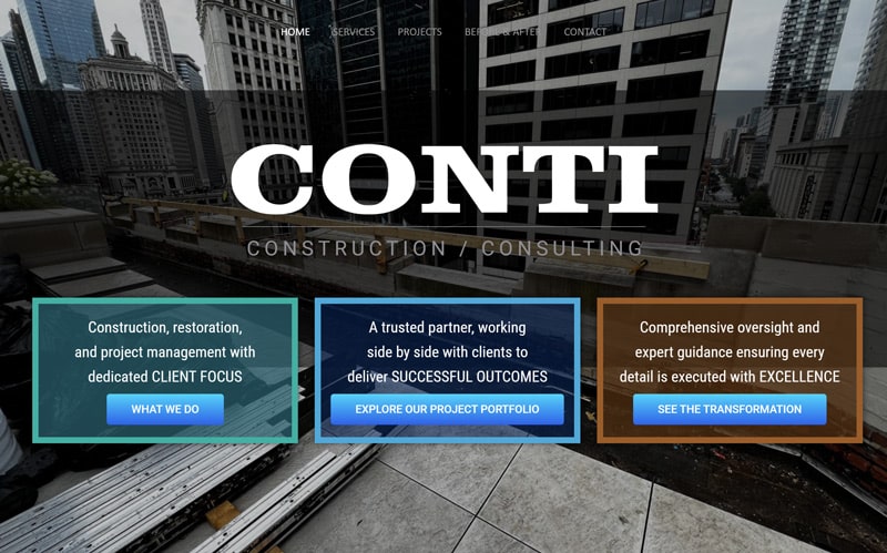 WEBSITE - CONTI CONSTRUCTION/CONSULTING  -  VIEW LIVE SITE